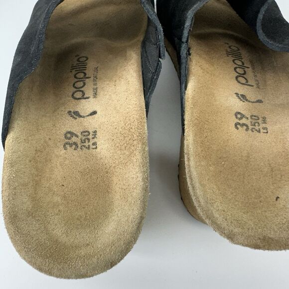 Birkenstock Papillio Namica Women's Wedge Slide Sandal US 8.5 EU 39 Suede Black - Picture 9 of 13
